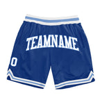 Custom Royal White-Light Blue Authentic Throwback Basketball Shorts photo 1
