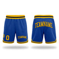 Custom Royal Gold-Black Authentic Throwback Basketball Shorts