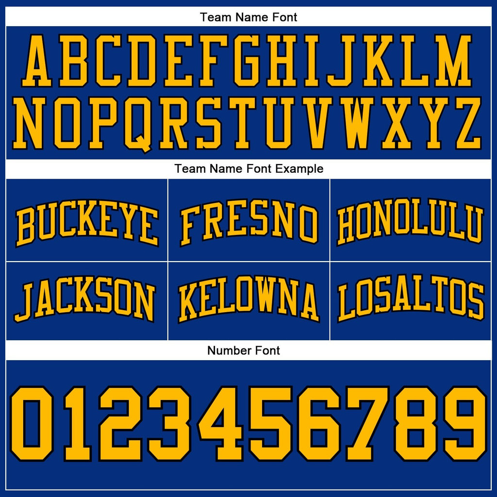 Custom Royal Gold-Black Authentic Throwback Basketball Shorts photo 2