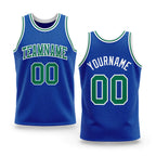 Custom Royal Kelly Green-White Authentic Throwback Basketball Jersey