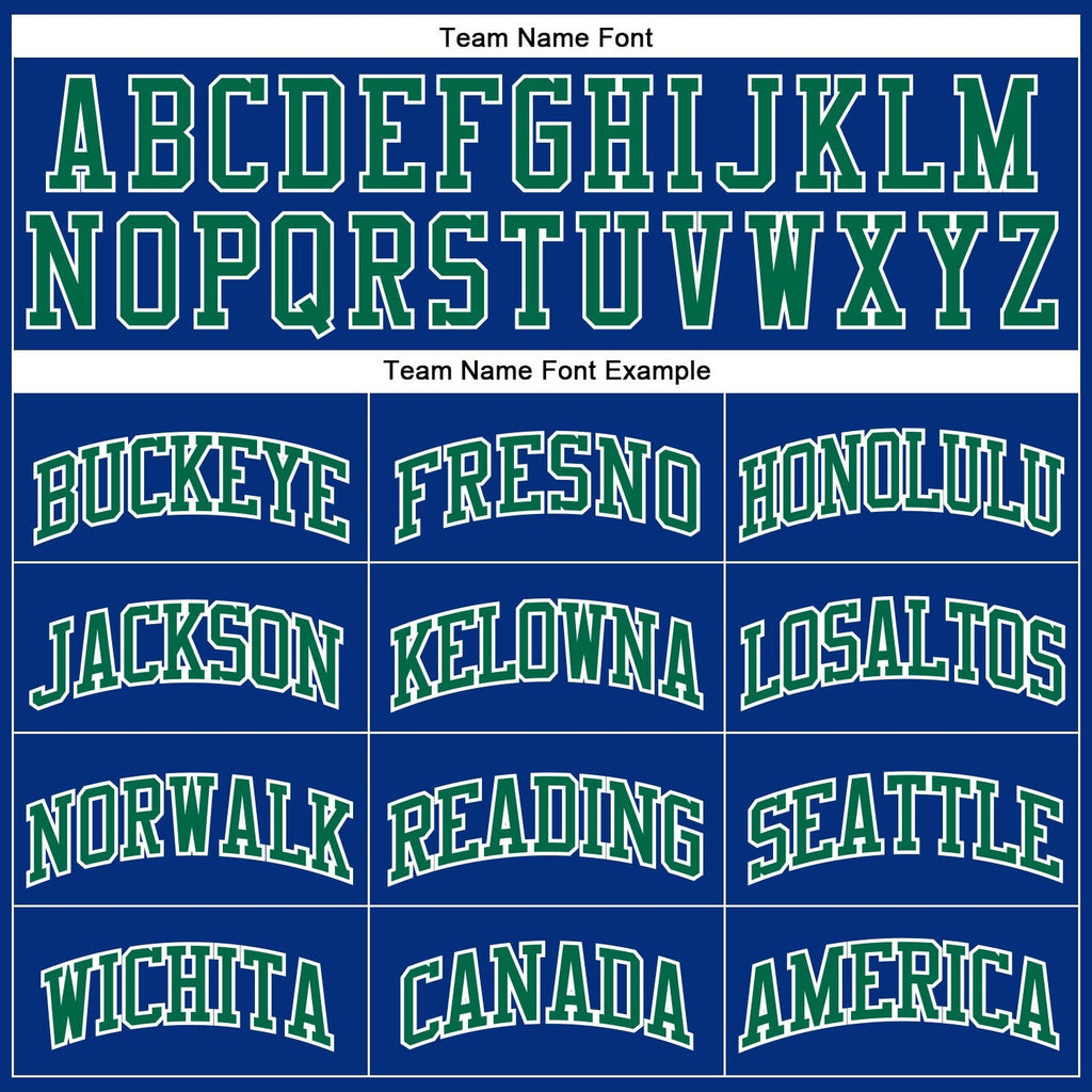 Custom Royal Kelly Green-White Authentic Throwback Basketball Jersey photo 2