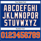 Custom Royal White Pinstripe Orange-White Authentic Basketball Jersey photo 3