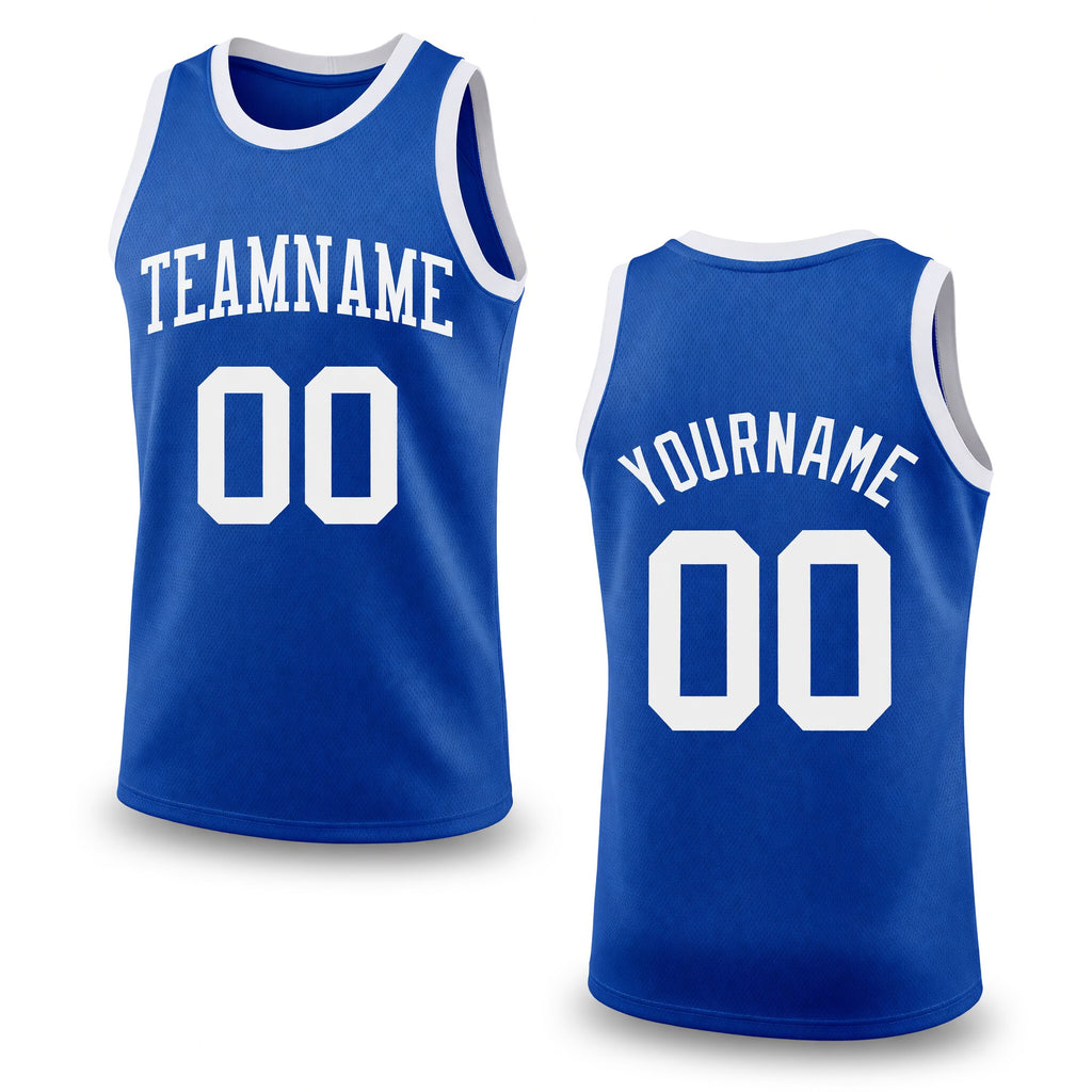Custom Royal White Authentic Throwback Basketball Jersey