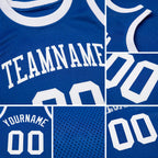 Custom Royal White Authentic Throwback Basketball Jersey detail