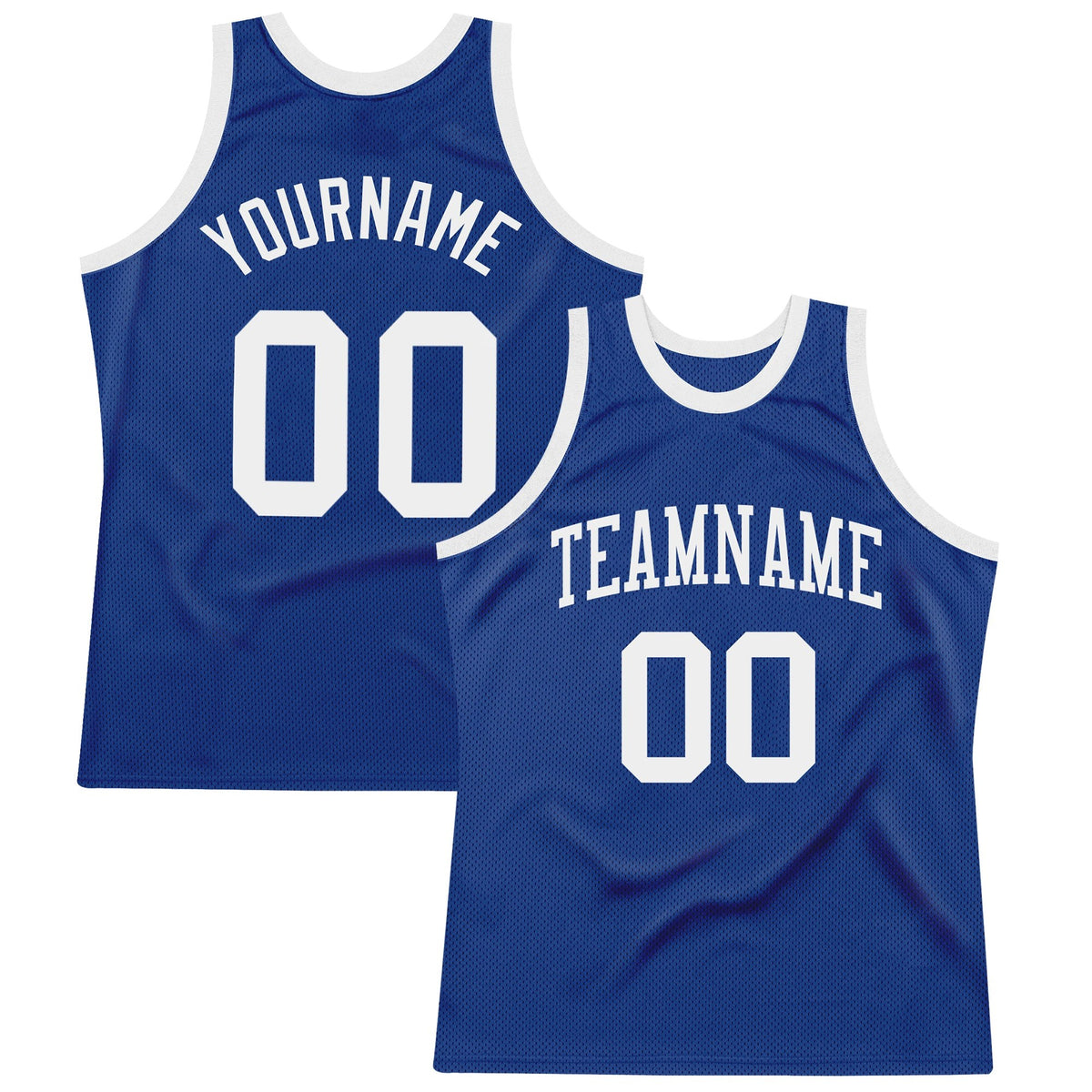Custom Royal White Authentic Throwback Basketball Jersey photo 1