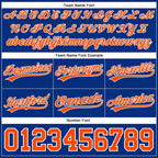 Custom Royal Orange-White Authentic Throwback Basketball Shorts photo 2
