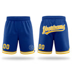 Custom Royal Gold-White Authentic Throwback Basketball Shorts