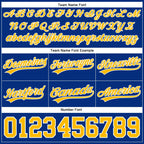 Custom Royal Gold-White Authentic Throwback Basketball Shorts photo 2