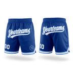 Custom Royal White-Light Blue Authentic Throwback Basketball Shorts