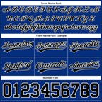 Custom Royal Black-White Authentic Throwback Basketball Shorts photo 2
