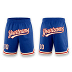 Custom Royal Cream-Red Authentic Throwback Basketball Shorts