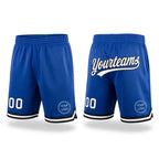 Custom Royal White-Black Authentic Throwback Basketball Shorts