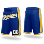 Custom Royal White-Yellow Authentic Basketball Shorts