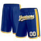 Custom Royal White-Yellow Authentic Basketball Shorts photo 1