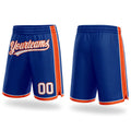 Custom Royal White-Orange Authentic Basketball Shorts