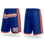 Custom Royal White-Orange Authentic Basketball Shorts