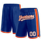 Custom Royal White-Orange Authentic Basketball Shorts photo 1