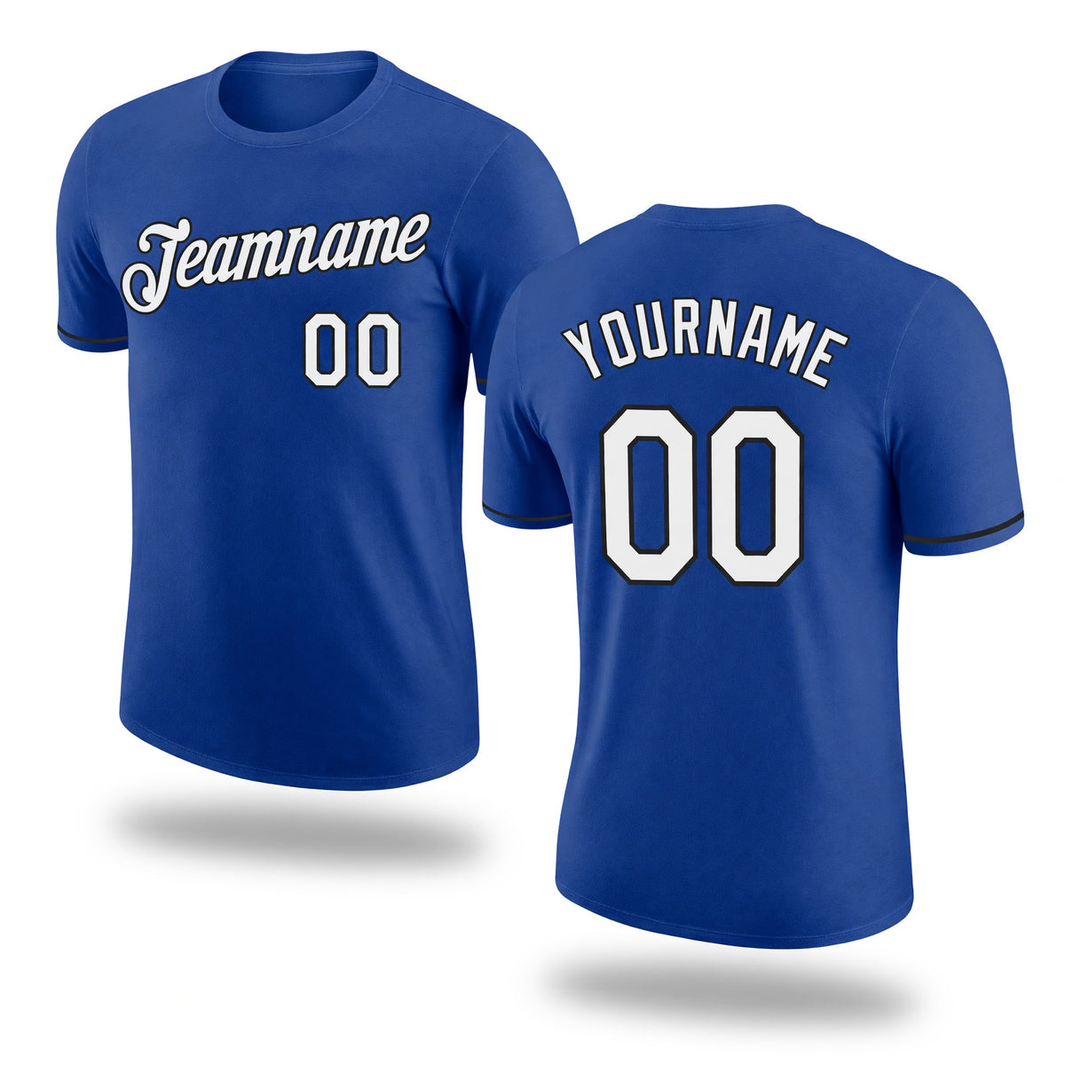 Custom Royal White-Black Performance T-Shirt