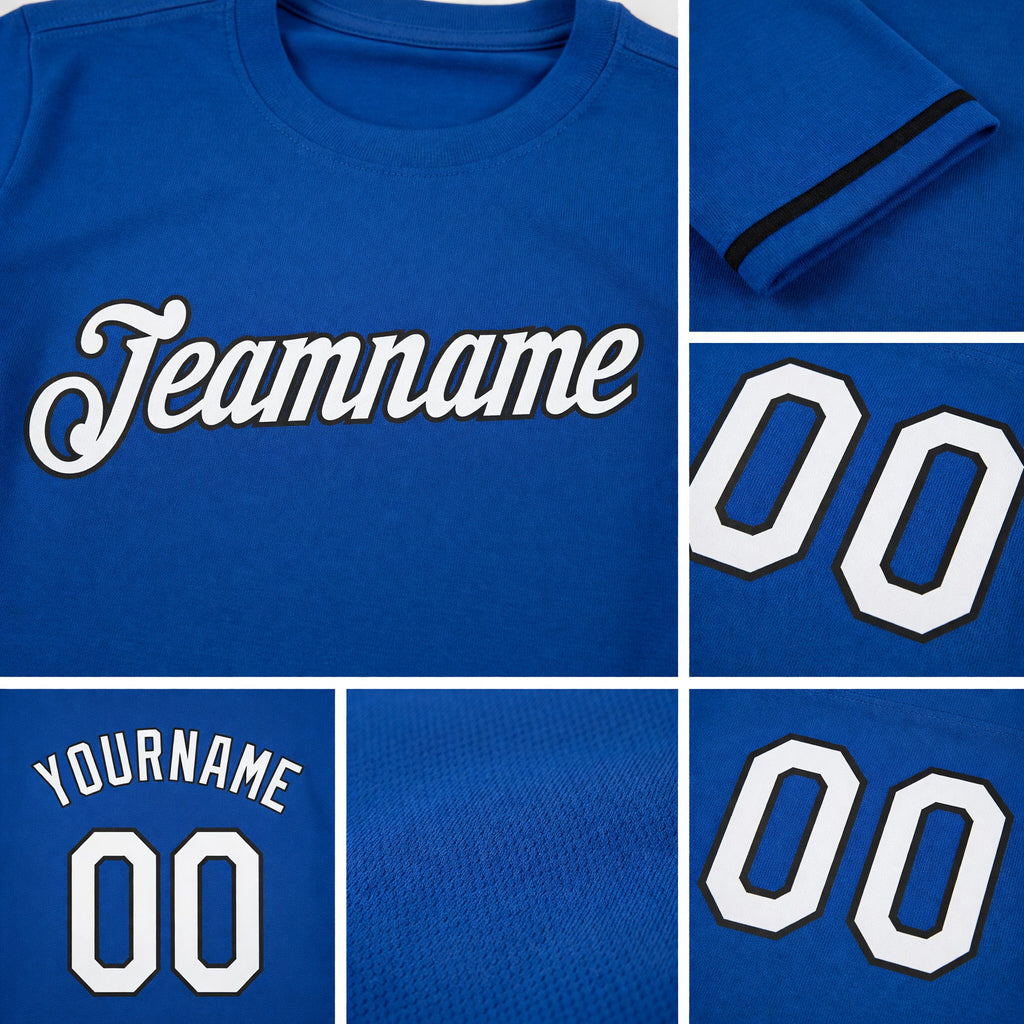 Custom Royal White-Black Performance T-Shirt detail