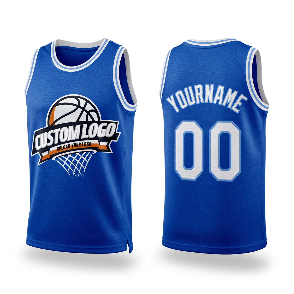 Custom Royal White-Light Blue Authentic Throwback Basketball Jersey