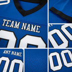 Custom Royal White-Balck Mesh Authentic Football Jersey detail