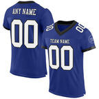Custom Royal White-Balck Mesh Authentic Football Jersey photo 1