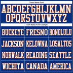 Custom Royal White-Orange Mesh Authentic Football Jersey photo 2