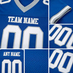 Custom Royal White-Gray Mesh Authentic Football Jersey detail