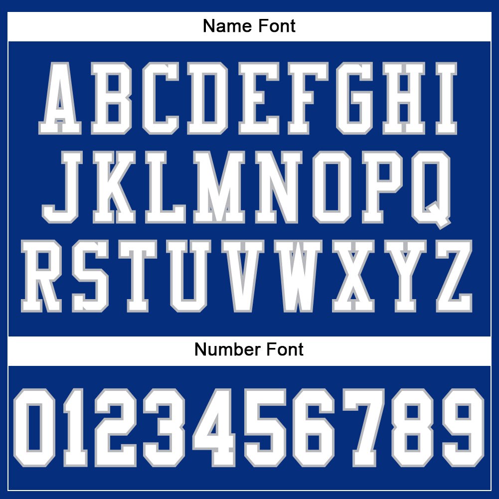 Custom Royal White-Gray Mesh Authentic Football Jersey photo 3