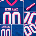 Custom Royal White-Pink Mesh Authentic Football Jersey detail