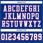 Custom Royal White-Pink Mesh Authentic Football Jersey photo 3
