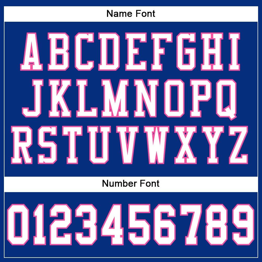 Custom Royal White-Pink Mesh Authentic Football Jersey photo 3