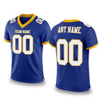 Custom Royal White-Gold Mesh Authentic Football Jersey