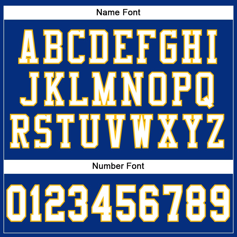 Custom Royal White-Gold Mesh Authentic Football Jersey photo 4