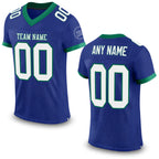 Custom Royal White-Kelly Green Mesh Authentic Football Jersey