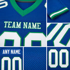 Custom Royal White-Kelly Green Mesh Authentic Football Jersey detail