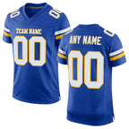 Custom Royal White-Yellow Mesh Authentic Football Jersey