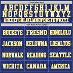 Custom Royal White-Yellow Mesh Authentic Football Jersey photo 2