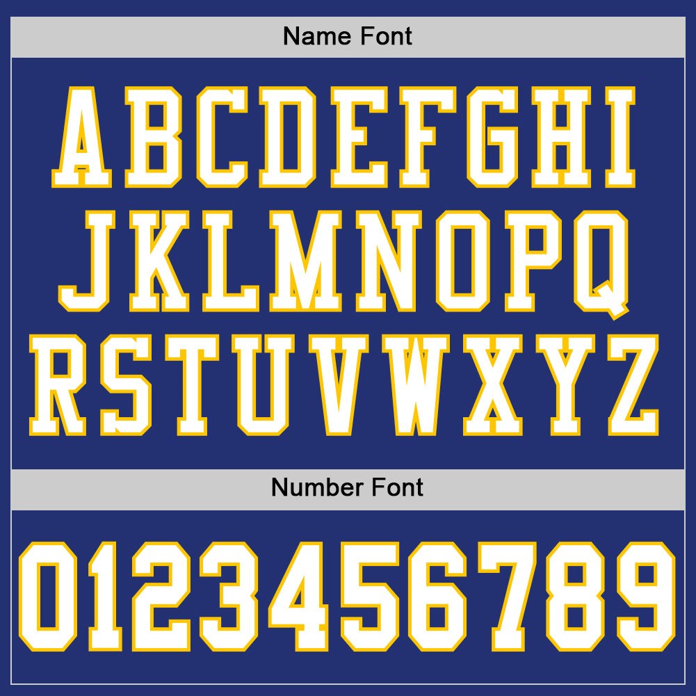 Custom Royal White-Yellow Mesh Authentic Football Jersey photo 3
