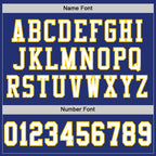 Custom Royal White-Yellow Mesh Authentic Football Jersey photo 3