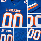 Custom Royal White-Orange Mesh Authentic Football Jersey detail