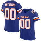 Custom Royal White-Orange Mesh Authentic Football Jersey photo 1
