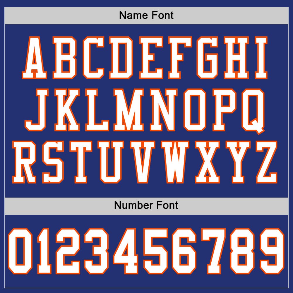Custom Royal White-Orange Mesh Authentic Football Jersey photo 3
