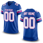 Custom Royal White-Pink Mesh Authentic Football Jersey