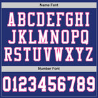 Custom Royal White-Pink Mesh Authentic Football Jersey photo 3
