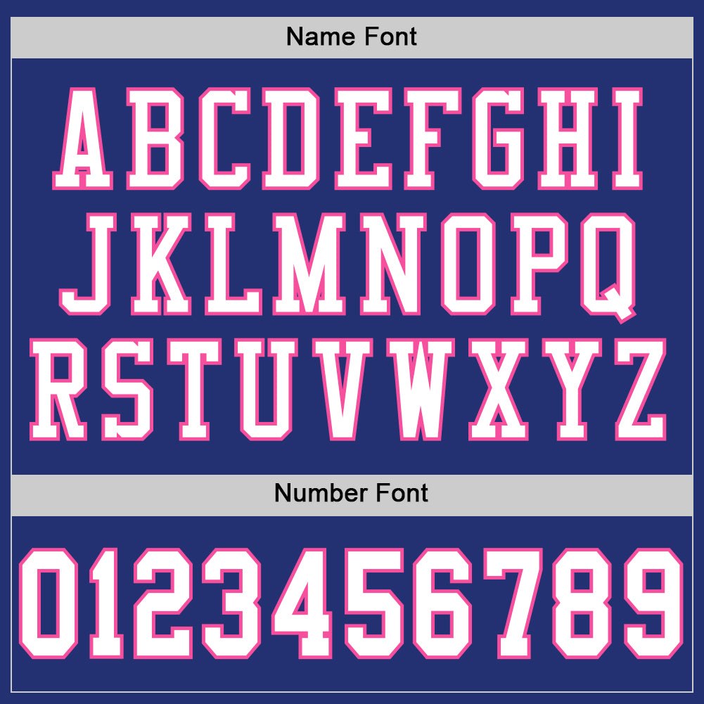 Custom Royal White-Pink Mesh Authentic Football Jersey photo 3