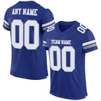 Custom Royal White-Gray Mesh Authentic Football Jersey photo 1