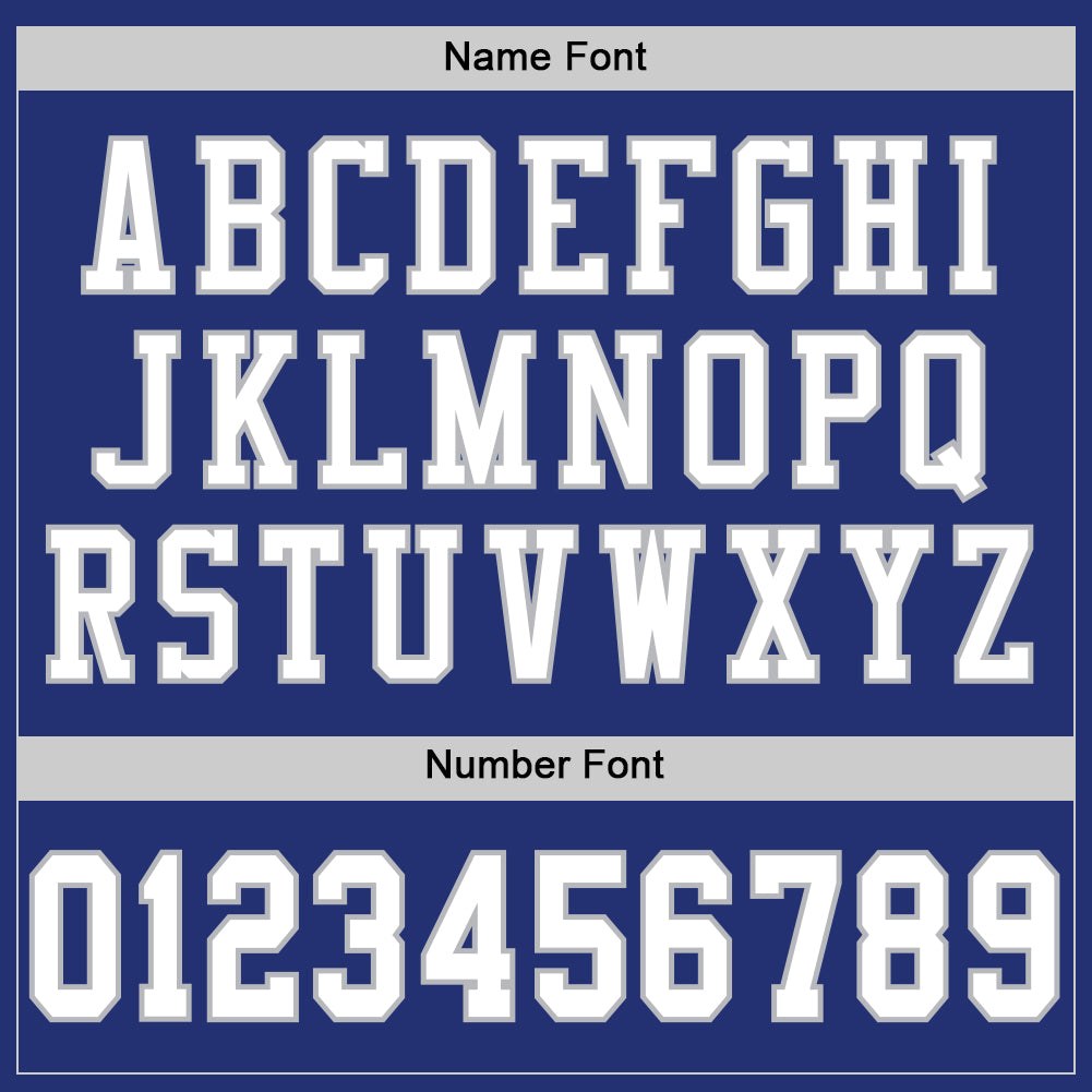 Custom Royal White-Gray Mesh Authentic Football Jersey photo 3