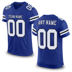 Custom Royal White-Black Mesh Authentic Football Jersey