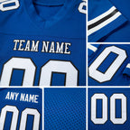 Custom Royal White-Black Mesh Authentic Football Jersey detail